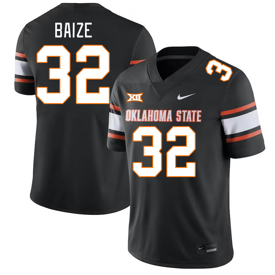 Men #32 Braden Baize Oklahoma State Cowboys College Football Jerseys Stitched-Black